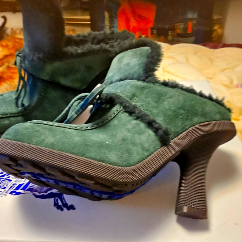 New Burberry fur Suede mules. - Picture 4 of 12